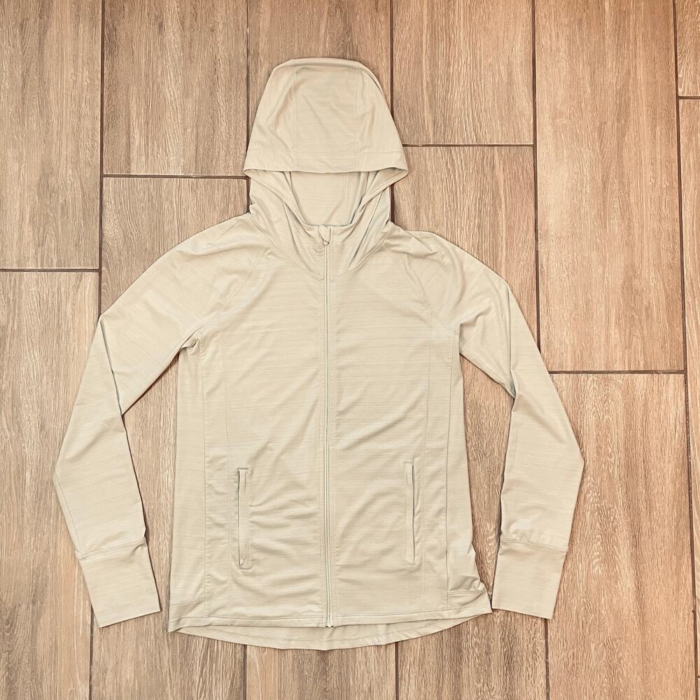 Athleta Pacifica Illume UPF Jacket Small S Sage Heather Green Full Zip Hoodie